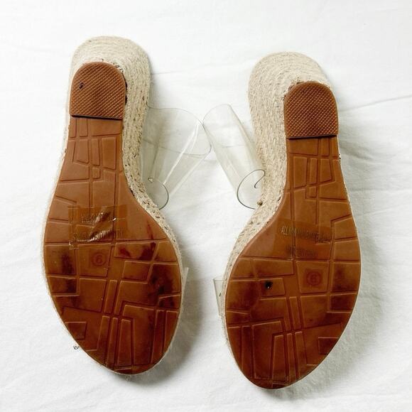 AMS Clear Strap Espadrille Wedge Transparent Sandal Size 9 - Picture 5 of 5